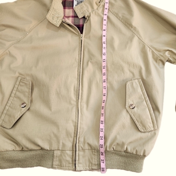 VTG Sears Roebuck Zip Work Leisure Lightweight  bomber Jacket  ,Tan, Men's XL - Picture 4 of 4